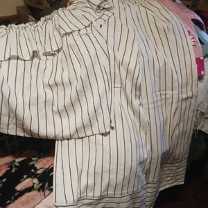 Billabong Black and White Striped Pantsuit Med Top N Small Pants Read Please